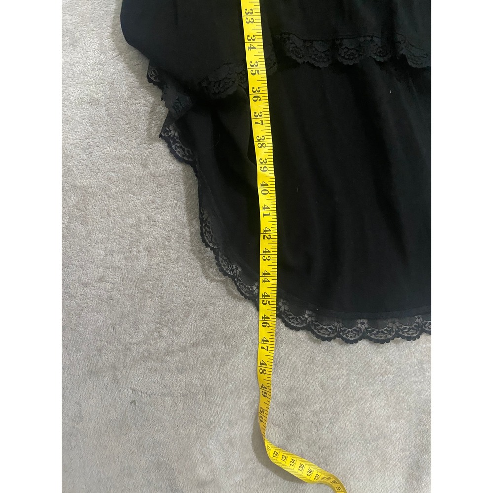 Hot Topic High Low Dress Womens Medium Black Lace Up Goth Grunge Witchy Emo Punk - Picture 5 of 6